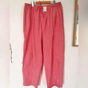 Pigeon Said Please Red Checkered Womens flowy Pants